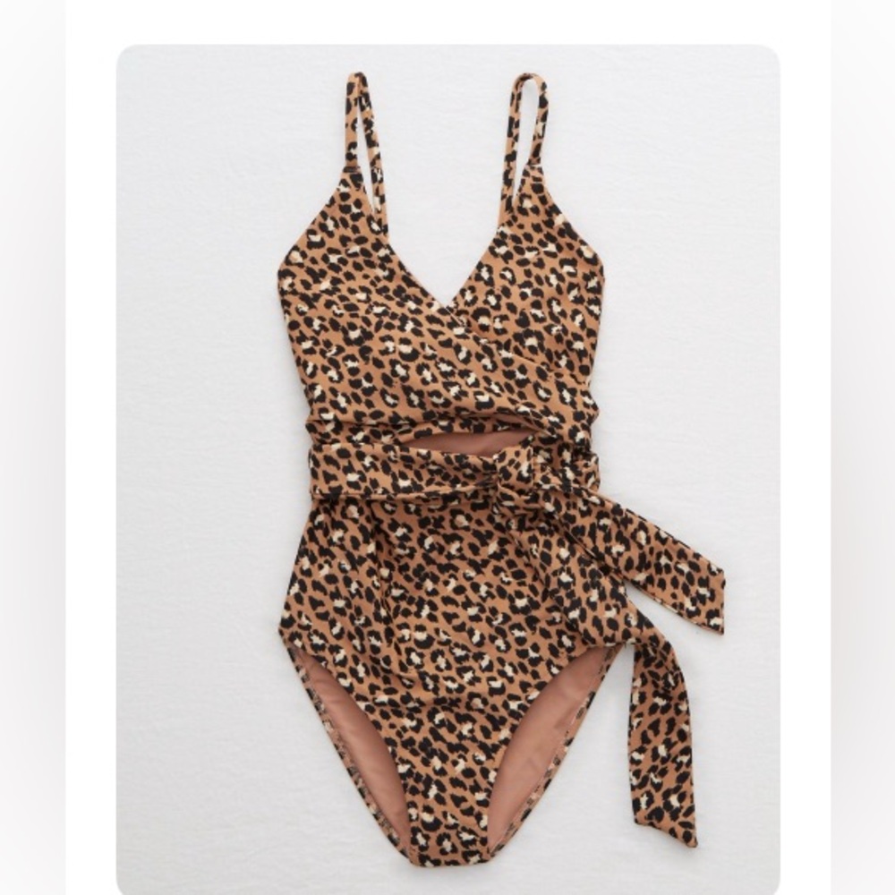 Aerie leopard wrap one piece-Never Worn